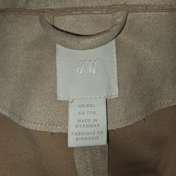 H&M Classic Beige Trench Coat for Women - Faux Suede Like Material XXL - Picture 5 of 9